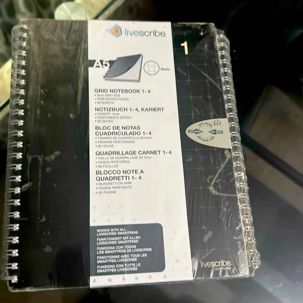 Livescribe A5 Grid Notebook, Pack of 4 New sealed 1-4